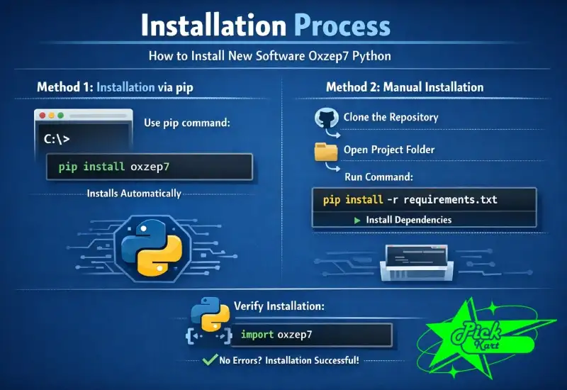 how to install new software oxzep7 python
